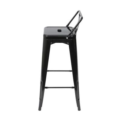 Kit 2 Banquetas Altas Industriais Pretas Em Aço 76cm Com Encosto – Iron Tolix