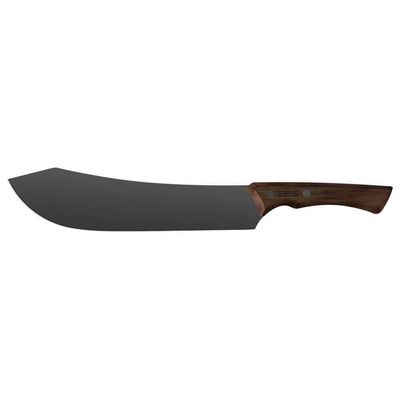 Faca Para Carne Tramontina Churrasco Black Lâmina Aço Inox Escurecido E Cabo De Madeira 10" 22844110