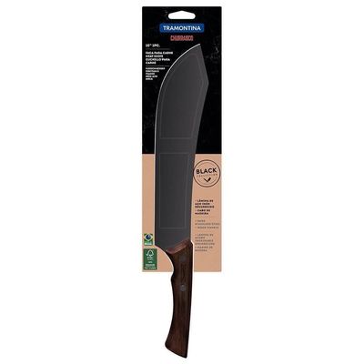 Faca Para Carne Tramontina Churrasco Black Lâmina Aço Inox Escurecido E Cabo De Madeira 10" 22844110