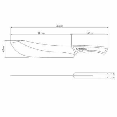 Faca Para Carne Tramontina Churrasco Black Lâmina Aço Inox Escurecido E Cabo De Madeira 10" 22844110
