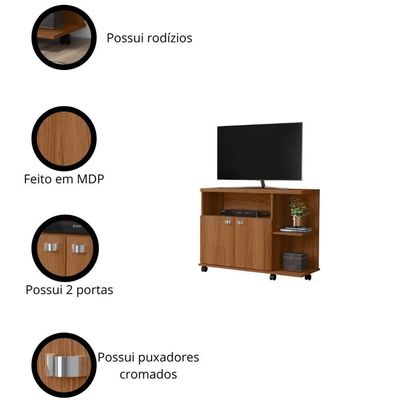 Rack Bancada Tv Lisboa - Lukaliam Móveis - Até 32 40 42 50 Polegadas Jequitiba