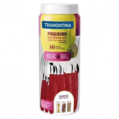 Faqueiro Tramontina Ipanema 30 Peças Inox Vermelho