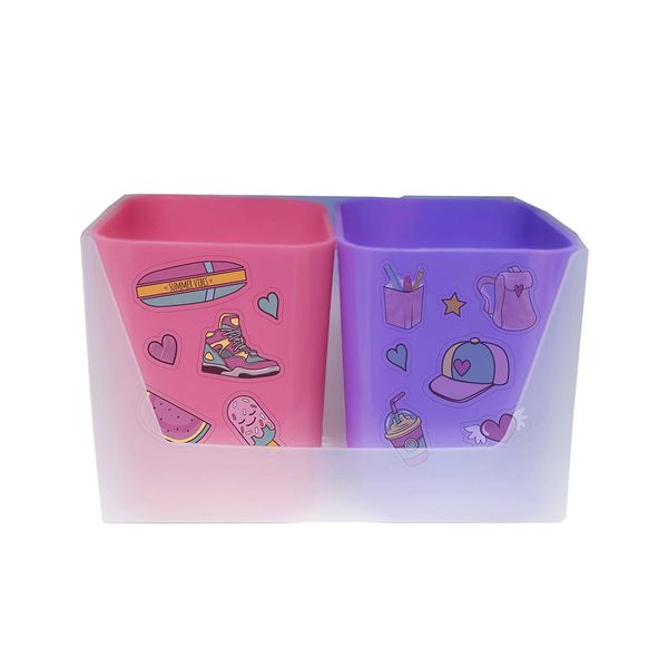 Kit Porta-Objetos Duo Dello Full Color Rosa e Roxo Kit Porta-Objetos Duo Dello Full Color Rosa e Roxo