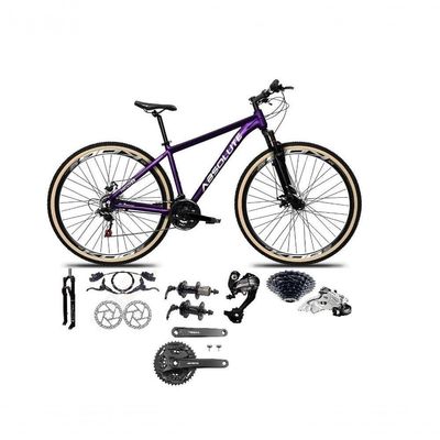 Bicicleta Aro 29 Absolute Nero 5 Câmbios Shimano Altus 27v Freios Hidráulico Garfo C-trava Roxo Tam: 13.8