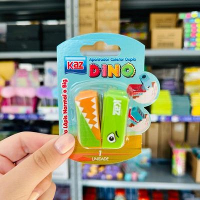 Apontador Infantil Coletor Duplo Dinossauro Kz1935bl Kaz