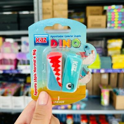 Apontador Infantil Coletor Duplo Dinossauro Kz1935bl Kaz