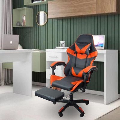 Cadeira Gamer Stillus Oficial Apoio Pés Preto/vermelho
