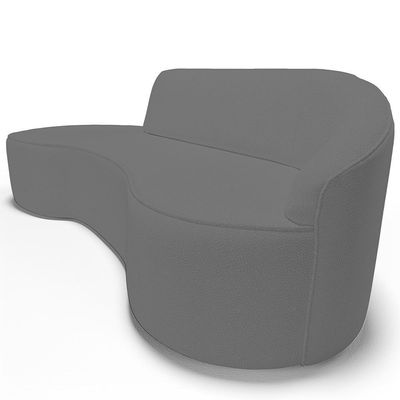 Sofá 4 Lugares Curvo Living Firenze Direito D02 Corano Cinza 280cm C-03 - Lyam