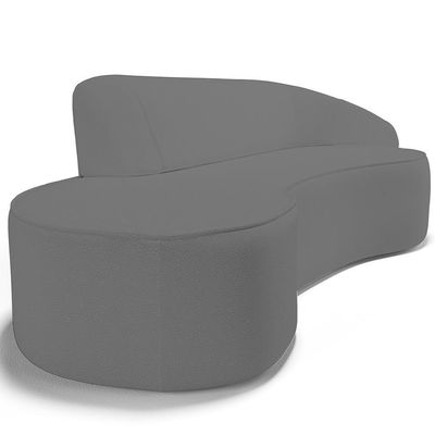 Sofá 4 Lugares Curvo Living Firenze Direito D02 Corano Cinza 280cm C-03 - Lyam
