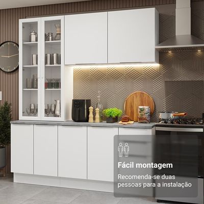 Armário De Cozinha Completa 190cm Stella Madesa Branco