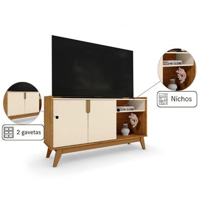 Rack Para Tv Com Divisórias Expostas E Acabamento