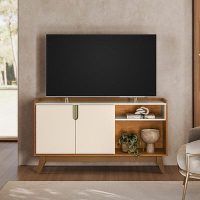 Rack Para Tv Com Divisórias Expostas E Acabamento