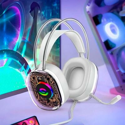 Headset Gamer Com Fio Fone De Ouvido Rgb - Gamer Over-ear Com Conexão P2 + Usb