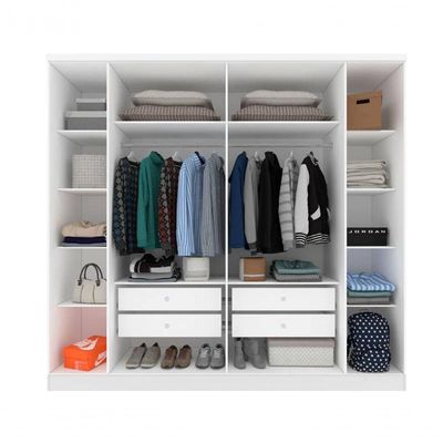 Guarda Roupa Casal Grande 6 Portas 2,39m - Veneza-neve - Tcil Móveis