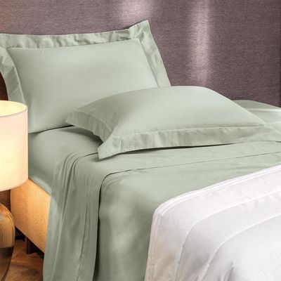 Jogo De Cama Queen 4 Peças Altenburg Algodão Lux 200 Fios Verde Claro