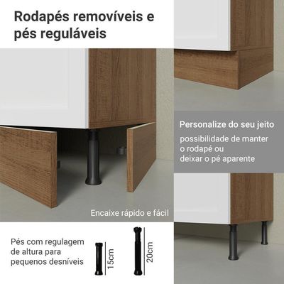 Armário De Cozinha Compacta 180 Cm Rustic-branco Vik Madesa 03 Rustic-branco