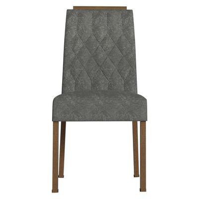 Kit 4 Cadeiras De Jantar 4256 Com Espaldar Rustic-silver Madesa