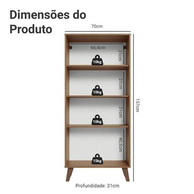 Cristaleira 70 Cm 2 Portas De Vidro Com Pés Trapézio Rustic-cinza-rustic Vik Madesa