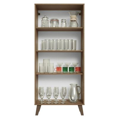 Cristaleira 70 Cm 2 Portas De Vidro Com Pés Trapézio Rustic-cinza-rustic Vik Madesa