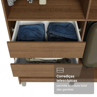 Guarda-roupa Closet Com Pés 4 Gavetas 216cm Rustic Venus Madesa
