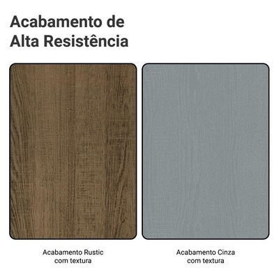 Mesa De Jantar Retangular Tampo De Madeira 5389 Rustic-cinza Madesa Rustic-cinza