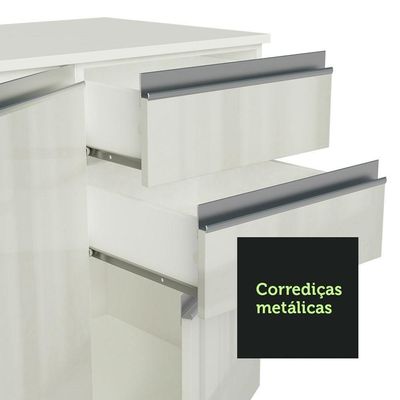 Armário De Cozinha Completa 100% Mdf 190cm Smart Branco Brilhante Madesa 01 Branco