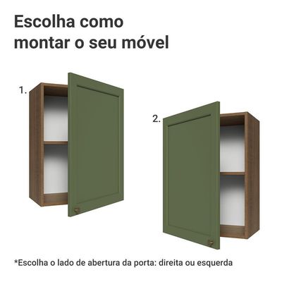 Armário Aéreo 50cm 1 Porta Rustic/verde Vik Madesa Rustic/verde