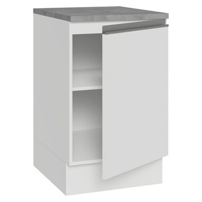 Balcão De Cozinha 50cm 1 Porta Branco Glamy Madesa Branco
