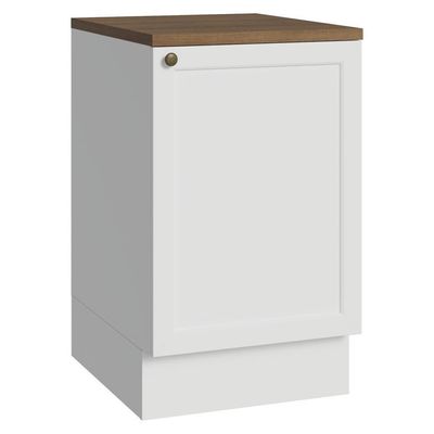 Balcão De Cozinha 50cm 1 Porta Bbr Vik Madesa Branco/rustic