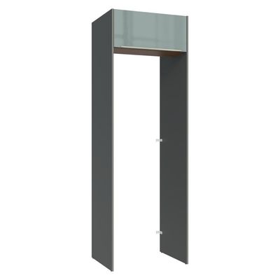 Porta-geladeira 73 Cm 1 Porta Basculante Cinza/rustic/cinza Lux Madesa Cinza/rustic/cinza