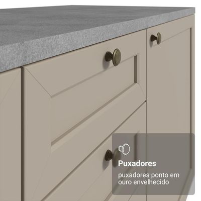 Balcão De Cozinha 40 Cm 3 Gavetas Branco-crema Vik Madesa Branco-crema