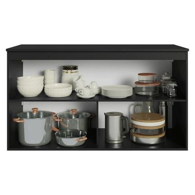 Balcão De Cozinha 120 Cm 2 Portas Suspenso Preto Nice Madesa Preto