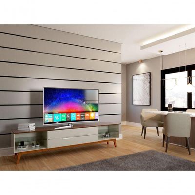 Rack Para Tv Limit 1.8 Off White Com Freijó - Moveisaqui