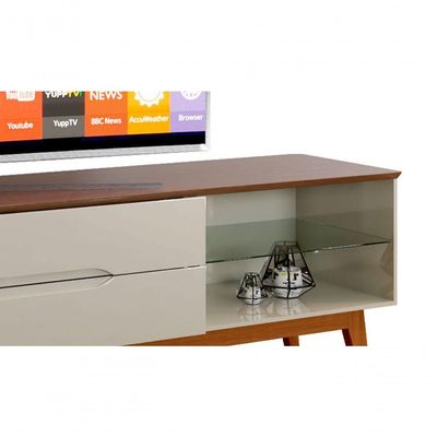 Rack Para Tv Limit 1.8 Off White Com Freijó - Moveisaqui