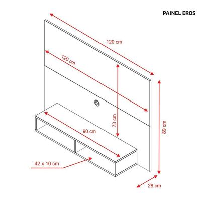Painel Para Tv Eros Freijó Com Off White - Notável