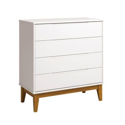 Comoda Gaveteira Elfe Classic 4 Gavetas Branco Fosco - Moveisaqui