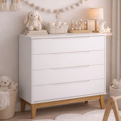 Comoda Gaveteira Elfe Classic 4 Gavetas Branco Fosco - Moveisaqui
