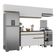 Armário Cozinha Modulada Compacta 260cm Com Balcão Veneza Multimóveis Mp3766 Branco/dourado