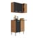Kit Armário De Cozinha Aéreo Canto Com Balcão 90cm 3 Portas Pequim Multimóveis Mp2381 Madeirado/preto