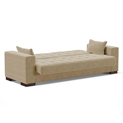 Sofá Cama 02 Lugares Lisboa Pés De Madeira Cor Marrom Rato