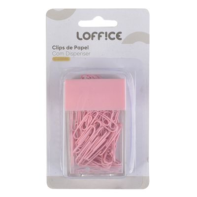Clips Papel 50 unidades com Dispenser 28mm CV244904 Loffice Sortido