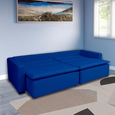 Sofá Cama Tóquio Com Almofadas Soltas 2.20m-azul