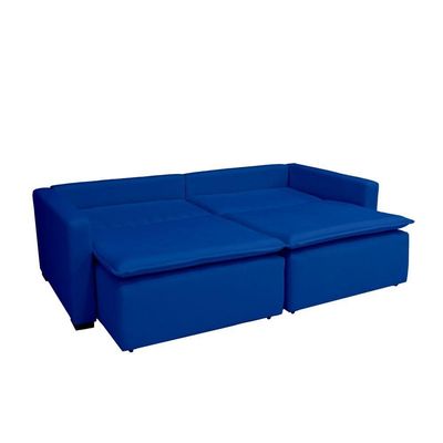 Sofá Cama Tóquio Com Almofadas Soltas 2.20m-azul