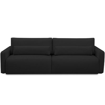 Sofá Retrátil Reclinável Para Sala De Estar Living 210cm Sevilha F04 Veludo Preto