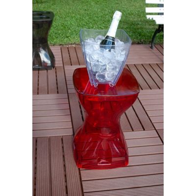 Mesa Vermelha Multiuso Lateral Piscina Jardim Varanda Sala