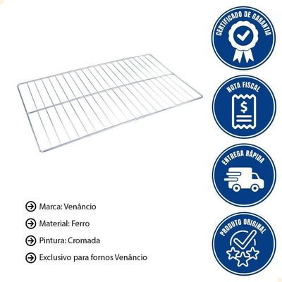 Grelha Venâncio 58x79 Cm 90 Para Fornos Firi90 Firiv90 E Feri90 Grf90