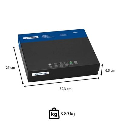 Faqueiro Tramontina Classic Em Aço Inox Facas De Mesa Forjadas Acabamento Brilho 42 Peças