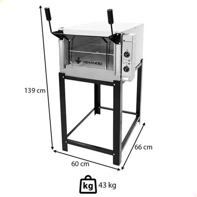 Forno Industrial Venâncio Roma Inox 60 Cm Elétrico Com Pedra Refratária 220V Feri60