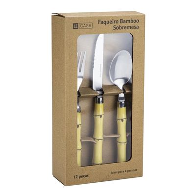 Faqueiro Le Bamboo Sobremesa com 12 Peças
