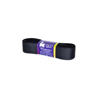 Fita de Cetim Nº05 22mm Peça com 10m Preta